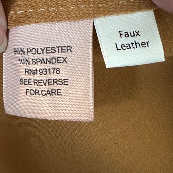 Philosophy Republic Company Tan Faux Leather Open Front Jacket - Picture 3 of 4